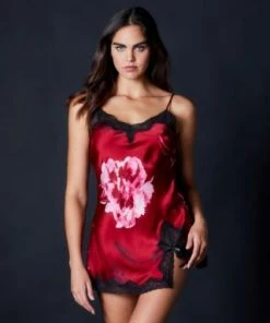 Samantha Chang Chevron Down Icon Classic Silk Babydoll