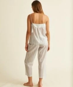 Skin Sale Crinkle Cotton Stripe Shirred Cami