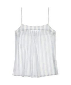 Skin Sale Crinkle Cotton Stripe Shirred Cami