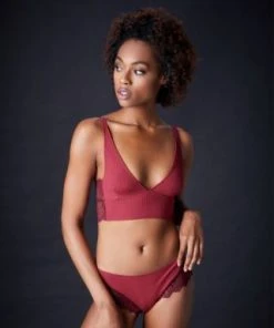 Only Hearts Eco Rib With Lace Long Line Bralette Ouverts