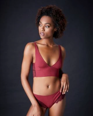 Only Hearts Eco Rib With Lace Long Line Bralette Ouverts 1 Only Hearts Eco Rib With Lace Long Line Bralette Ouverts