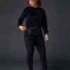 Sundry Velour Zip Pocket Pintuck Pant