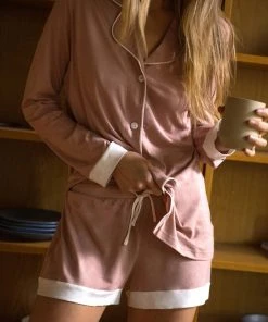 Cosabella Bella Bridal Long Sleeve Top & Boxer Pajama Set Cosabella