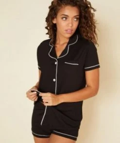 Cosabella Bella Short Sleeve & Boxer PJ Set Chevron Down Icon