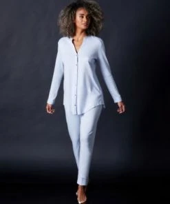 Hanro Chevron Down Icon Pure Essence Long Sleeve Pajama