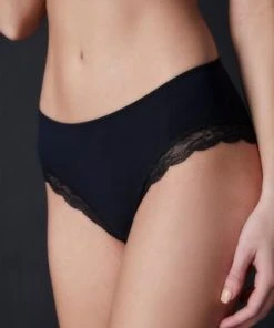 Hanro Underwear Cotton Lace Hi Cut Brief