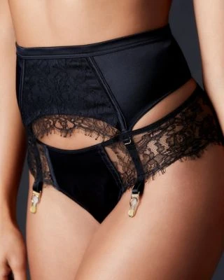 TeAmore Dusk Leavers Lace Suspender Belt TeAmore 2 TeAmore Dusk Leavers Lace Suspender Belt TeAmore