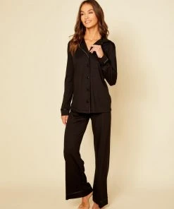 Cosabella Cosabella Bella Relaxed Long Sleeve Top And Pant Pajama Set