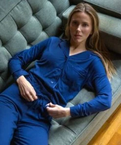 Cosabella Cosabella Bella Relaxed Long Sleeve Top And Pant Pajama Set