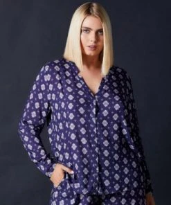 Hanro Woven Long Sleeve Pajama Shirt Sale