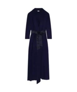 Fleur't Long Robe With Silk Ties Chevron Down Icon