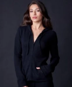 Arlotta Sale Cashmere Hoodie Jacket Front Zipper