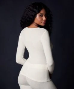 Collezione Privata Fine Rib V Neck Long Sleeve