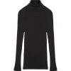 Collezione Privata Sale Wool & Silk Long Sleeve Rib Turtleneck